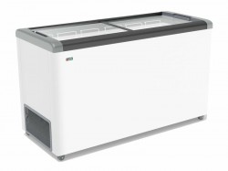 ЛАРЬ МОРОЗИЛЬНЫЙ GELLAR FG 500 С ПРЯМОЕ СТЕКЛО СЕРЫЙ (ПРОПАН)