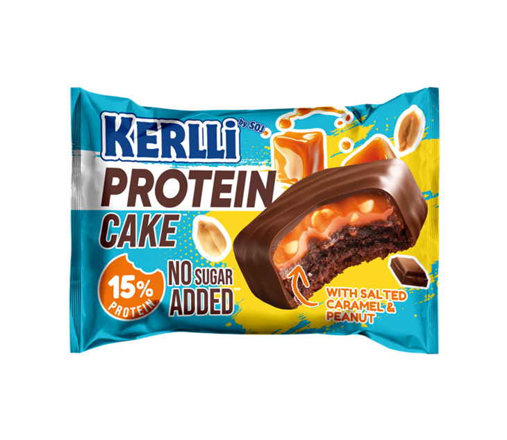 Печенье протеиновое KERLLi cake с соленой карамелью и арахисом без сахара (45г)